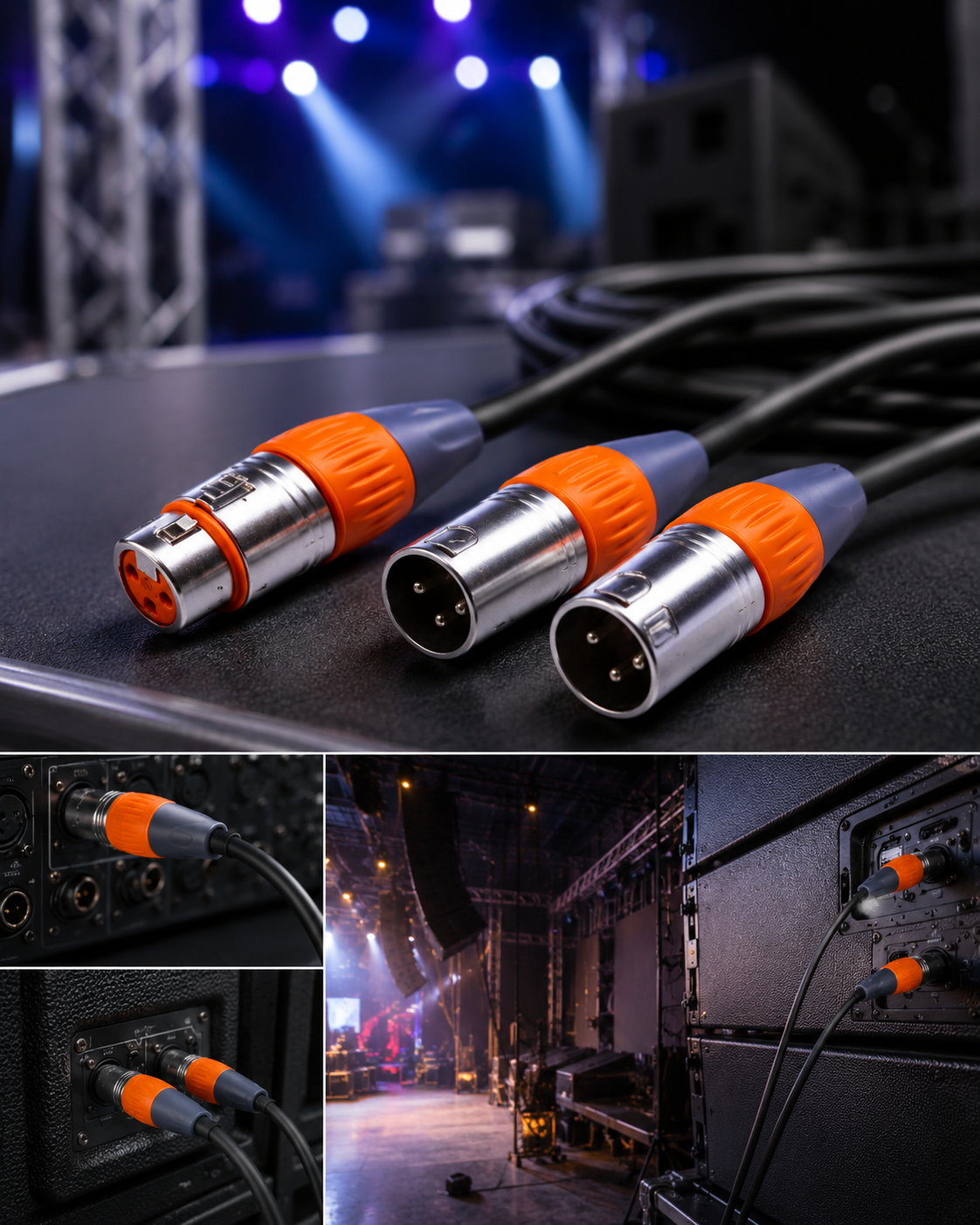 Professional audio connectors setup
